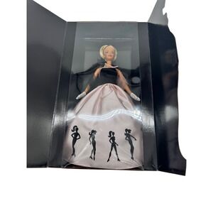 Barbie Timeless Silhouette Doll Black Pink Gown Pearl Necklace Gloves Boxed